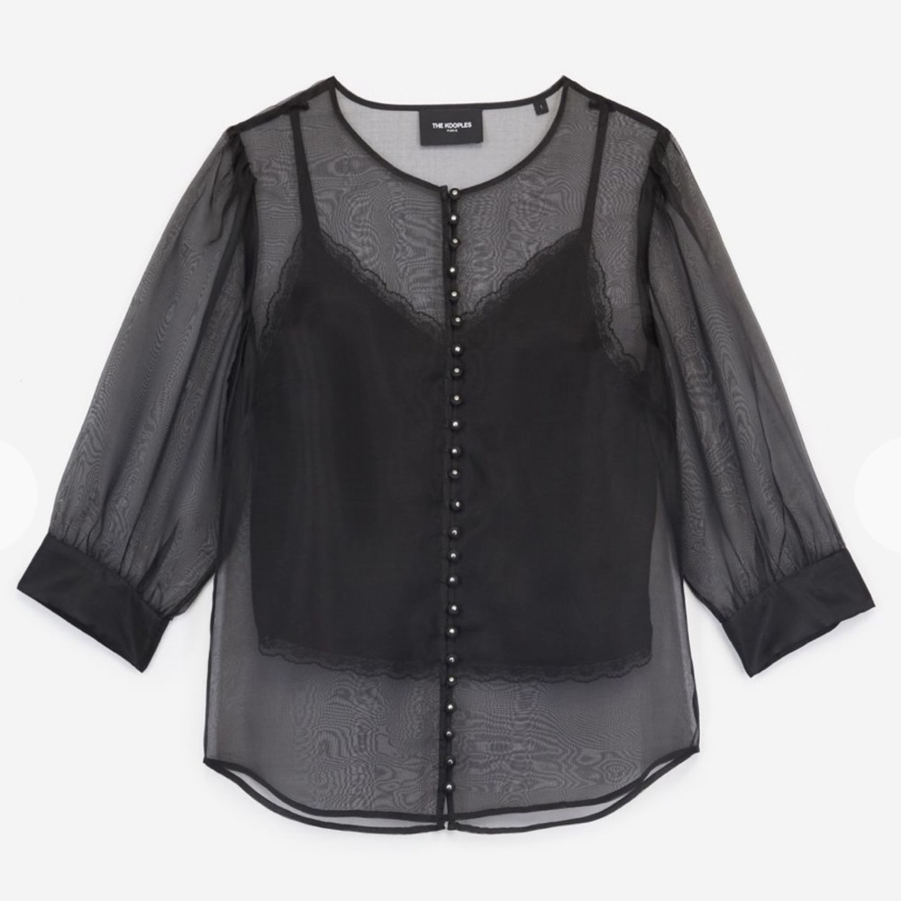 SEE-THROUGH BLACK ROCK-STYLE TOP W/CAMISOLE